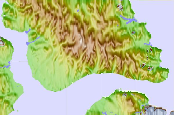 Surf breaks located close to Mount Thule