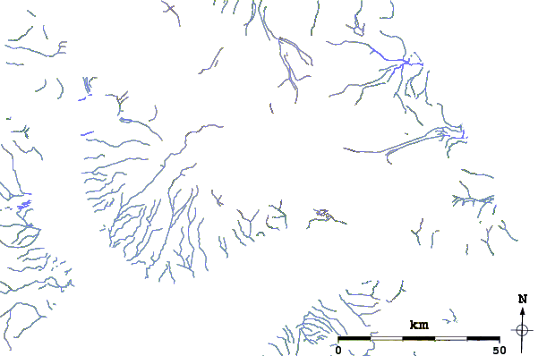 Roads and rivers around Mount Thule