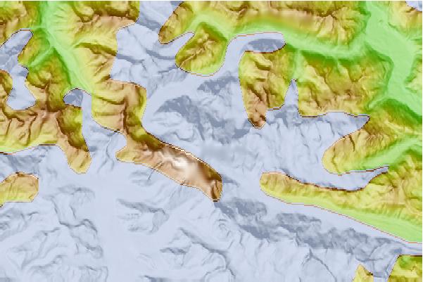 Surf breaks located close to Mount Tiedemann