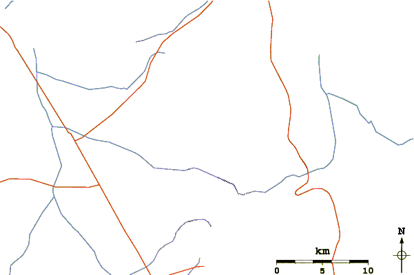 Roads and rivers around Mount Tipton