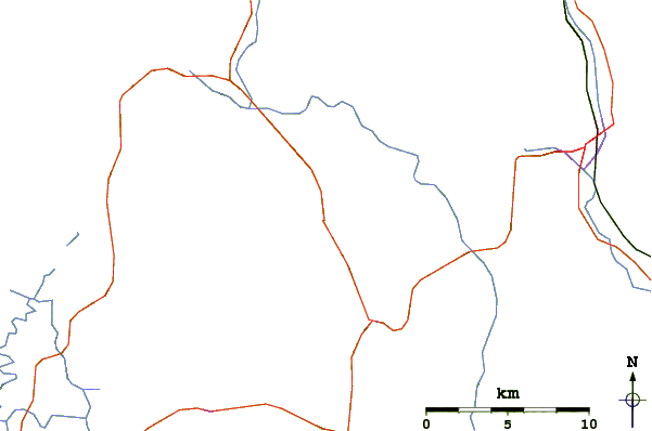 Roads and rivers around Mount Tire'm