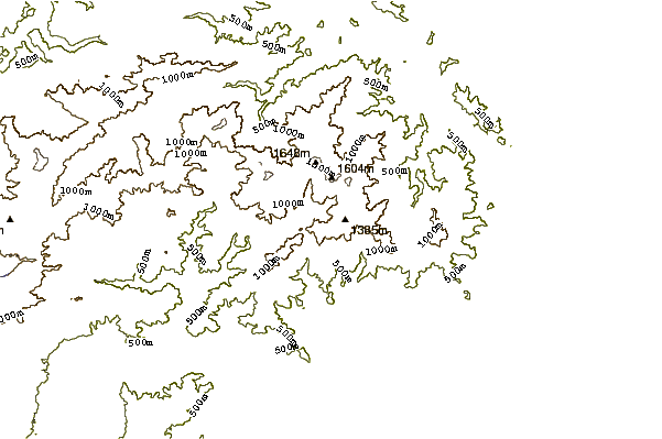 Mountain peaks around Mount Tō