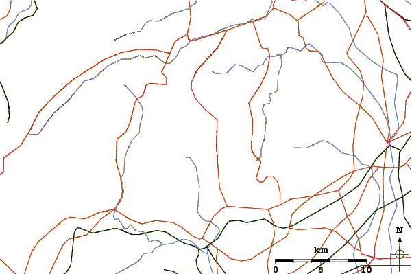 Roads and rivers around Mount Tō