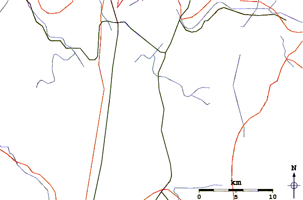 Roads and rivers around Mount Toby