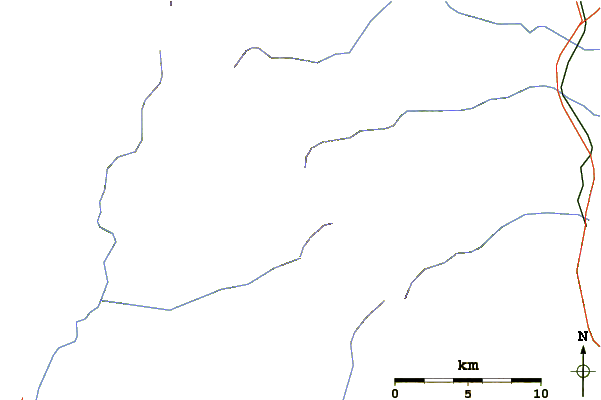 Roads and rivers around Mount Tokachi (Hidaka)