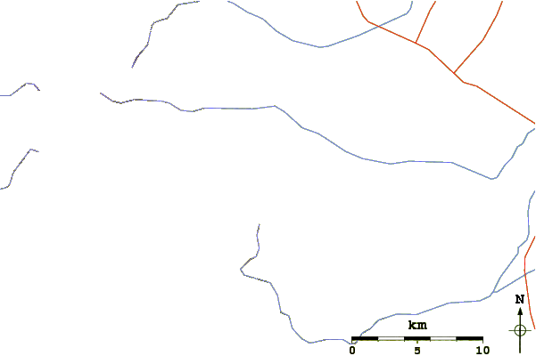 Roads and rivers around Mount Tokachiporoshiri