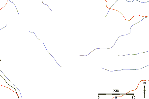 Roads and rivers around Mount Toll