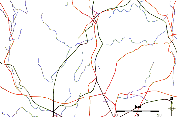 Roads and rivers around Mount Tom (Massachusetts)