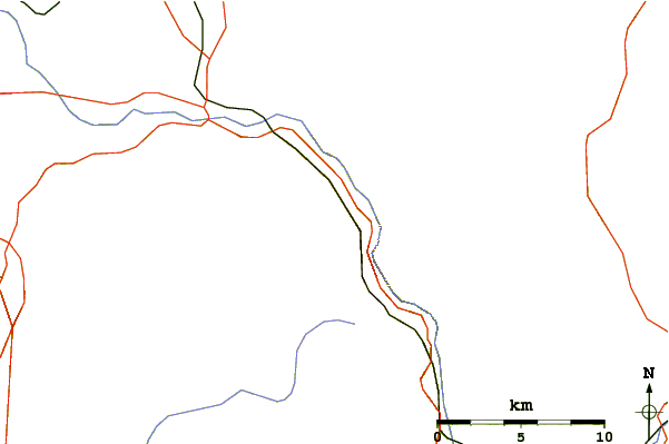 Roads and rivers around Mount Tom (New Hampshire)