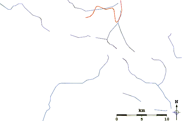 Roads and rivers around Mount Tom Taylor