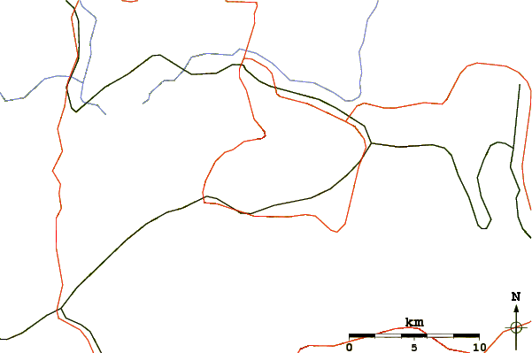 Roads and rivers around Mount Tomamu