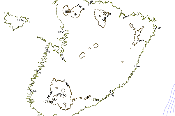 Mountain peaks around Mount Tondano