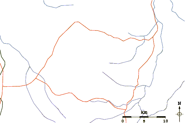 Roads and rivers around Mount Tongariro