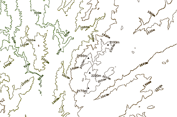 Mountain peaks around Mount Townsend