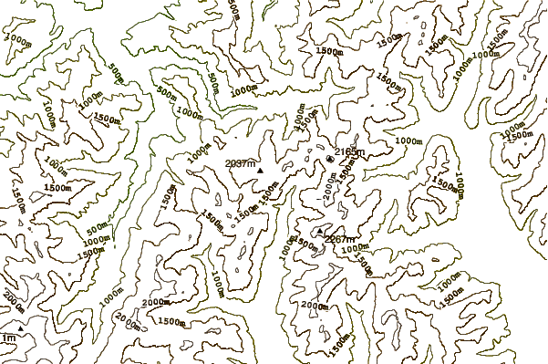 Mountain peaks around Mount Tregear