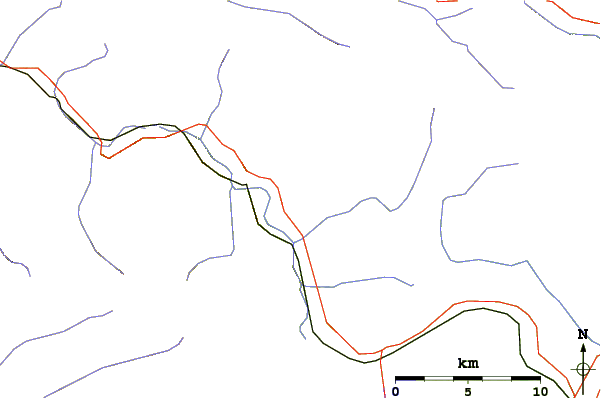 Roads and rivers around Mount Tremper