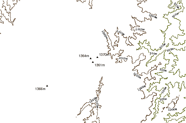 Mountain peaks around Mount Trickett (New South Wales)