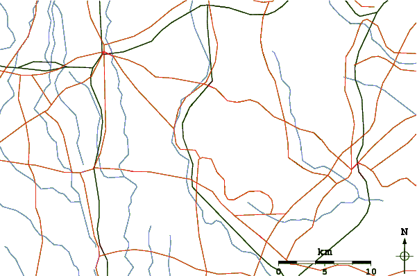 Roads and rivers around Mount Tsukuba