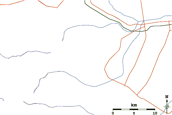 Roads and rivers around Mount Tsurugi (Hokkaidō)