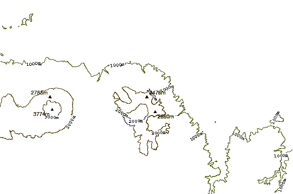 Mountain peaks around Mount Tujuh