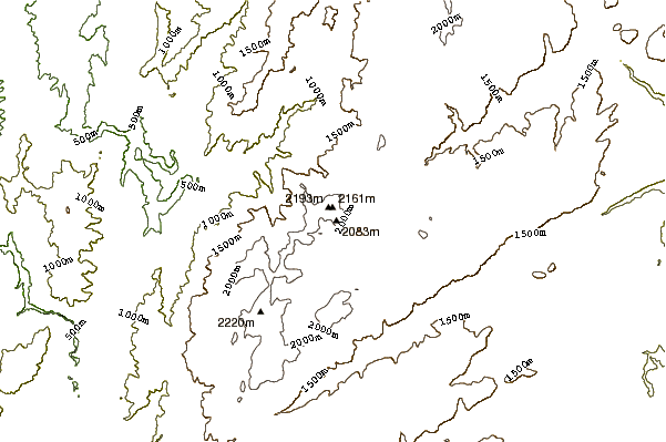 Mountain peaks around Mount Twynam