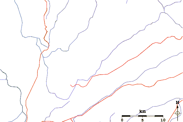 Roads and rivers around Mount Twynam
