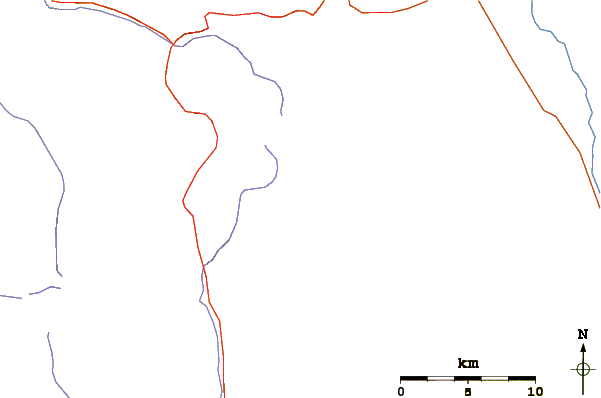 Roads and rivers around Mount Tyndall