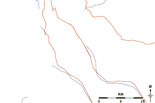 Roads and rivers around Mount Tyrwhitt