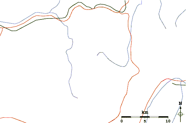 Roads and rivers around Mount Uenshiri