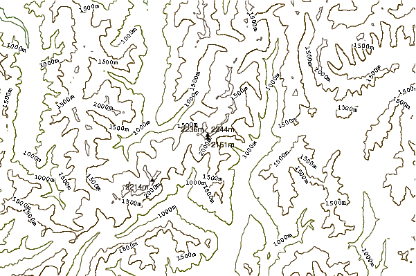 Mountain peaks around Mount Una (Spenser Mountains)