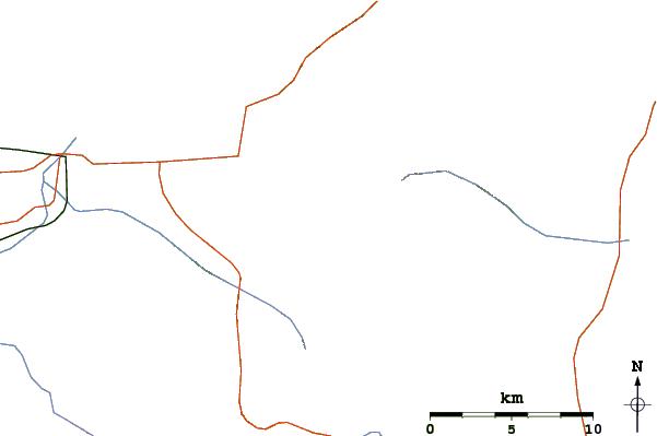 Roads and rivers around Mount Unabetsu