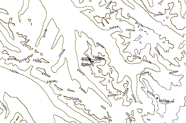 Mountain peaks around Mount Unwin