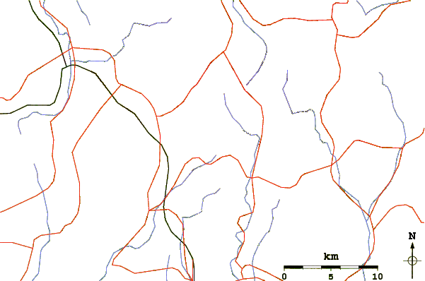 Roads and rivers around Mount Ushiro