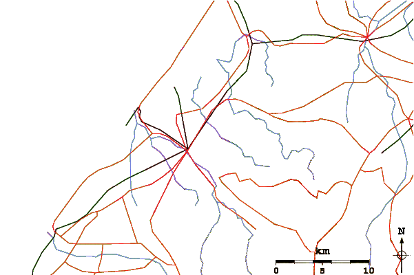 Roads and rivers around Mount Utatsu