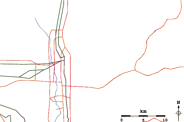 Roads and rivers around Mount Van Cott