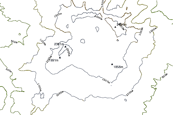 Mountain peaks around Mount Veniaminof