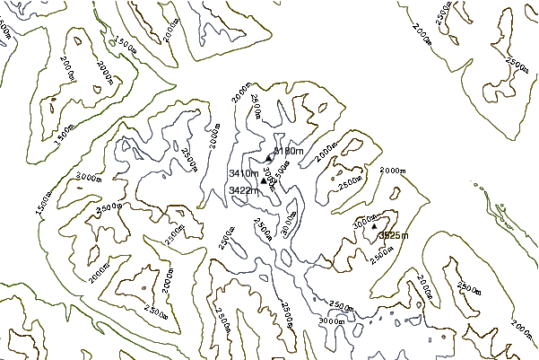 Mountain peaks around Mount Victoria (Canada)