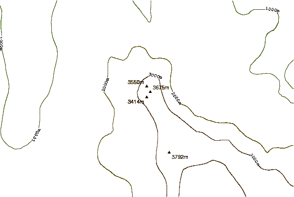 Mountain peaks around Mount Wade