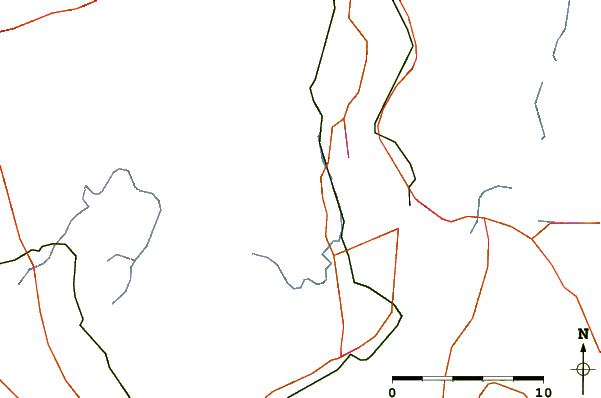 Roads and rivers around Mount Waldo