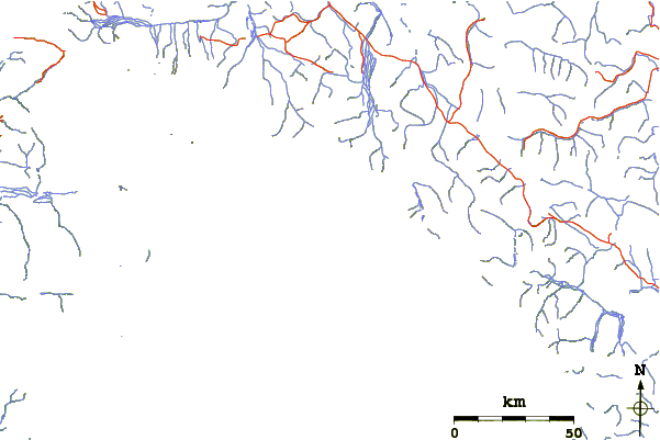 Roads and rivers around Mount Walsh