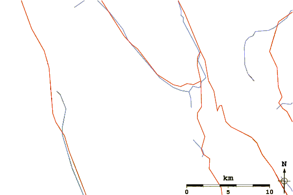 Roads and rivers around Mount Warspite