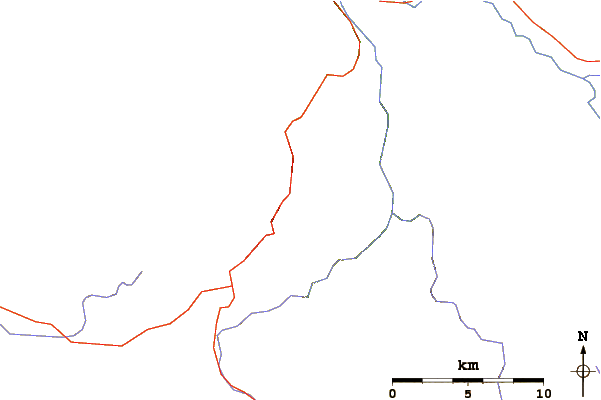Roads and rivers around Mount Washburn