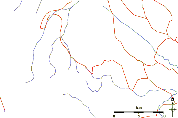 Roads and rivers around Mount Washington (British Columbia)