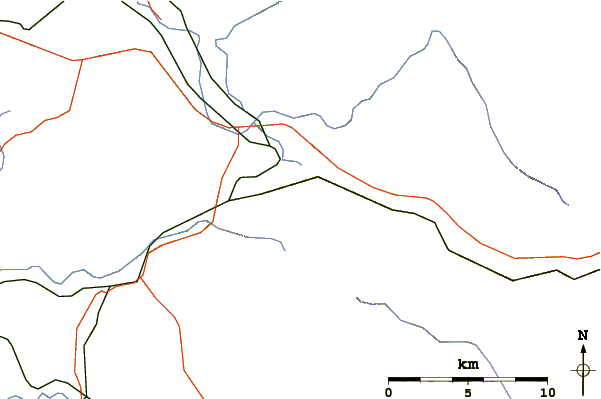 Roads and rivers around Mount Washington (Cascades)