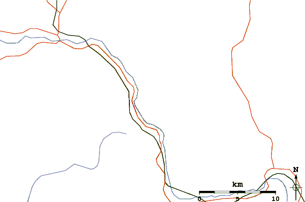 Roads and rivers around Mount Webster