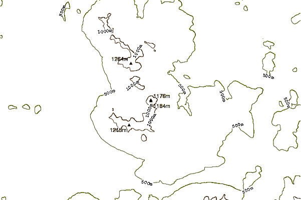 Mountain peaks around Mount Weeks