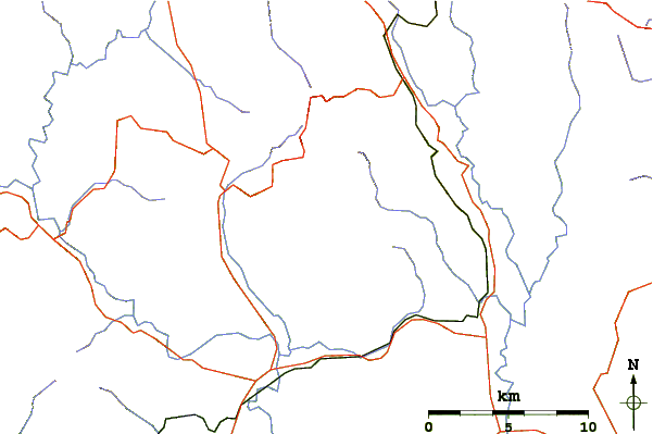 Roads and rivers around Mount Wellington