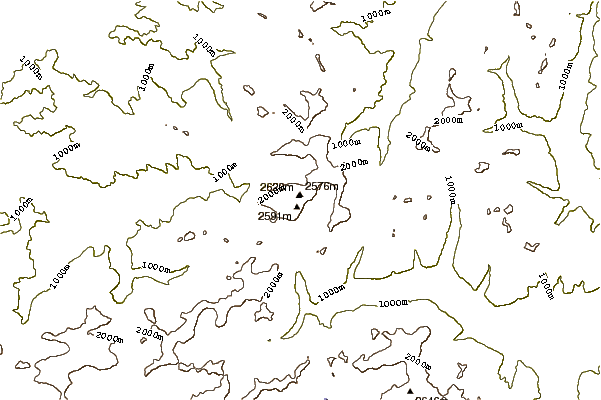 Mountain peaks around Mount Whitcombe