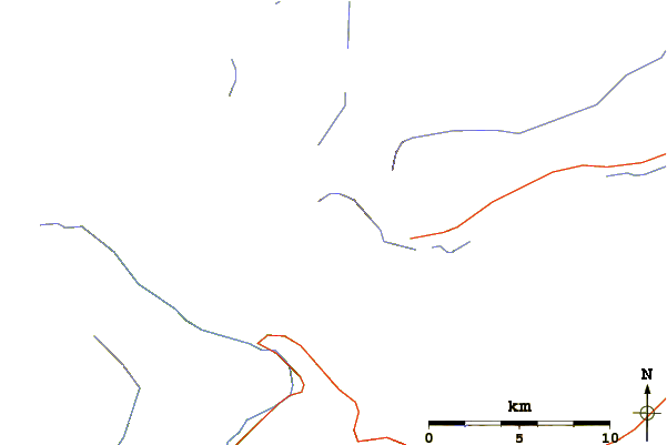 Roads and rivers around Mount Wilbur