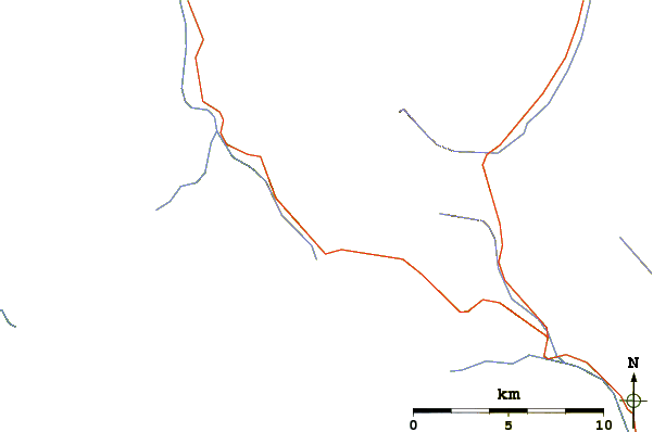 Roads and rivers around Mount Wilcox